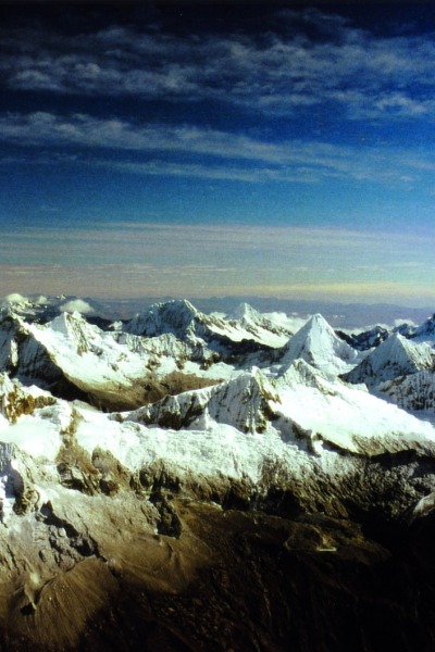 Blick vom Nordgipfel des Huascaran (6.655 m) Cordillera Blanca, Peru