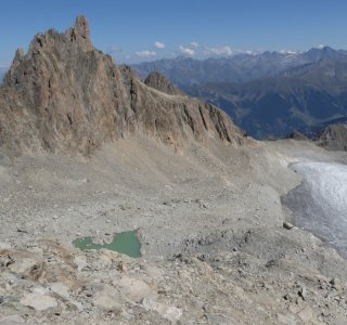 2. Tag - Blick auf den Glacier d' Orny und die Cabane du Orny