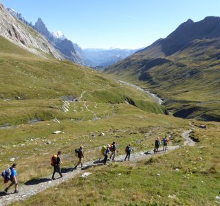 Tour du Mont Blanc 4. Tag - Abstieg vom Col de la Seigne ins Val Veny Richtung Courmayeur