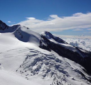 Wallis-Südseite 3. Tag - Der Gletscherbruch beim Abstieg vom Castor