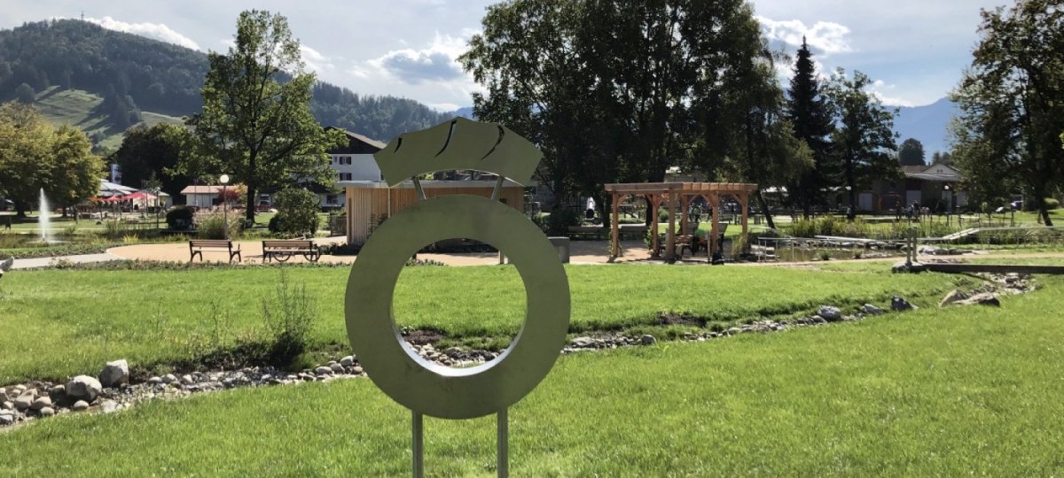 Selfie-Point im Oberstaufen PARK mit dem Logo