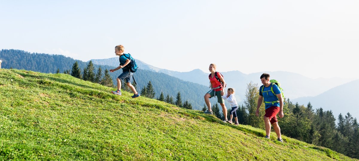 Familienwanderung zum Gipfel