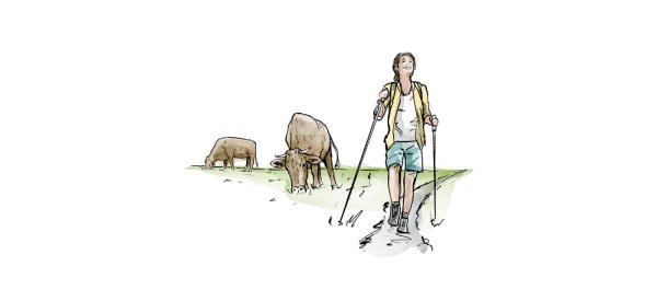 Wanderin mit Braunvieh