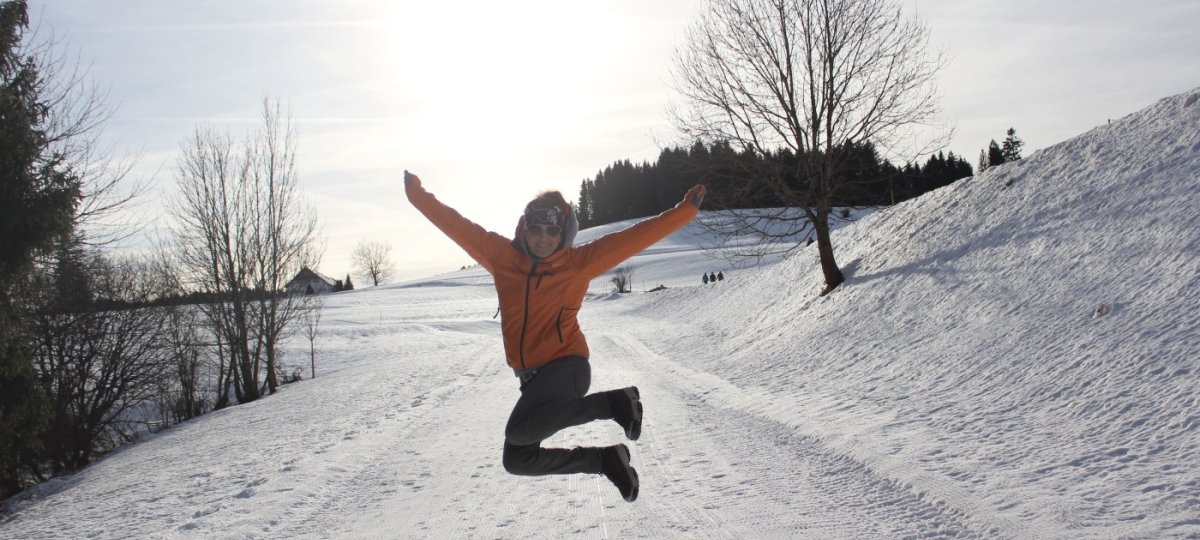 Andrea Presser auf dem Winterwanderweg