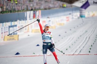 World Champion Therese Johaug of Norway competes during the Cross Country Women 30KM Mass Start Classic