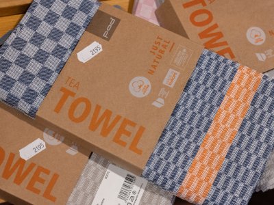 tea towel blau-orange