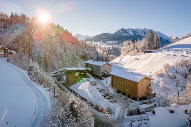 Oberstdorf Hostel im Winter