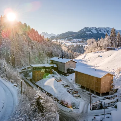 Oberstdorf Hostel im Winter