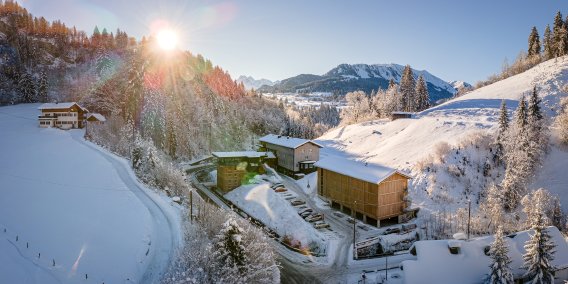 Oberstdorf Hostel im Winter