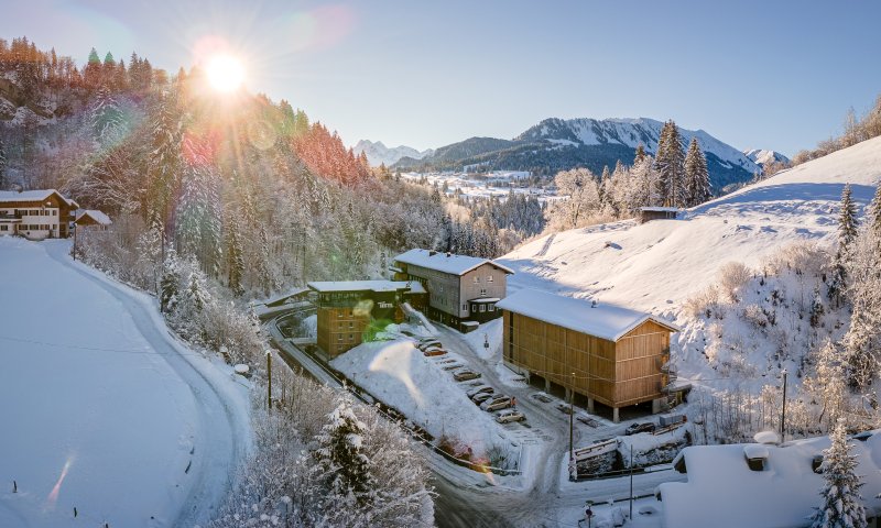 Oberstdorf Hostel im Winter