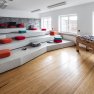 Spacious common rooms at the Oberstdorf Hostel
