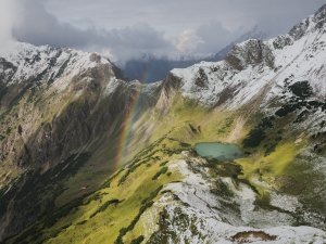 Regenbogen über dem Oberen Gaisalpsee