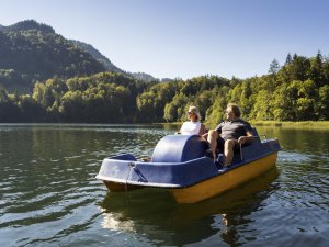 Tretbootfahren auf dem Freibergsee