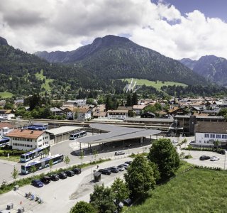 Der Busbahnhof von oben
