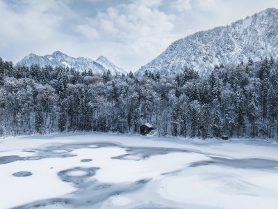 Der zugefrorene Freibergsee