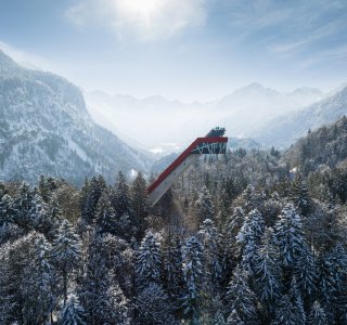 Winterliche Skiflugschanze