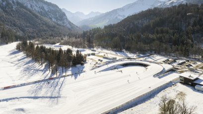 Sonne über dem Nordic Zentrum Oberstdorf
