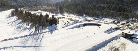 Sonne über dem Nordic Zentrum Oberstdorf