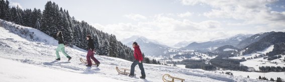 Mit dem Rodel zur Gaisalpe