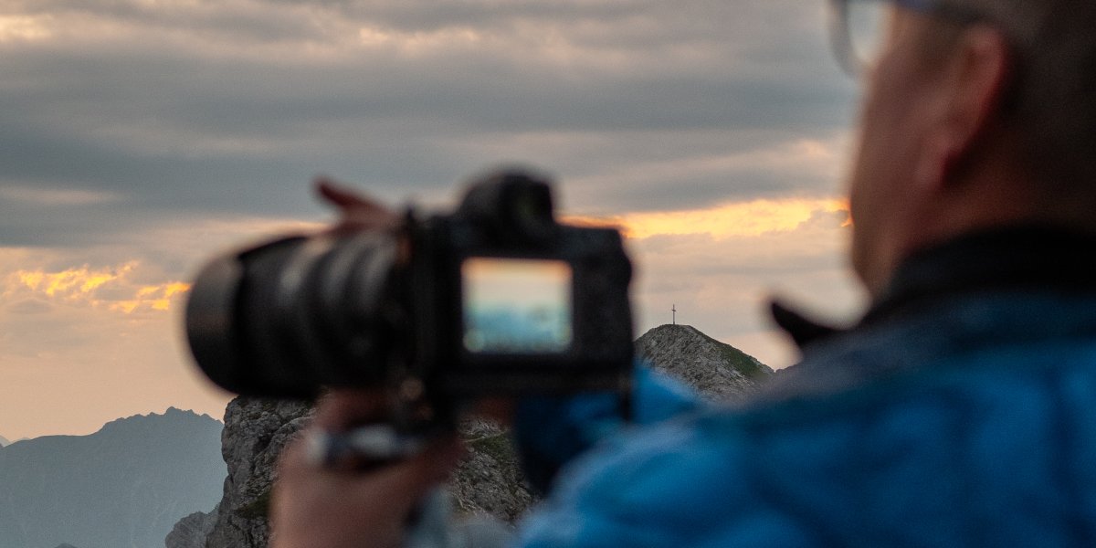 mit Blick auf den Hindelanger Klettersteig
