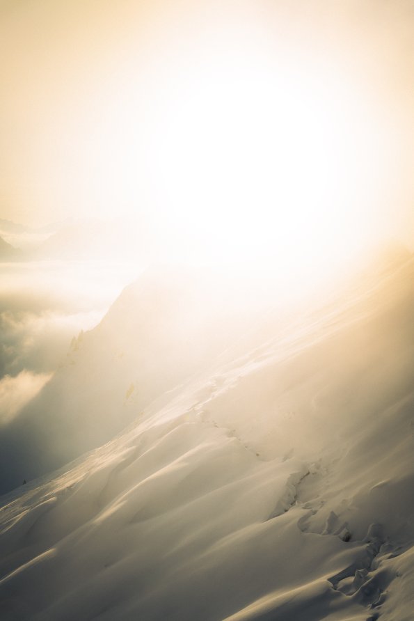 Sonnenuntergang hinterm Seeköpfle vom Zeigersattel aus fotografiert.