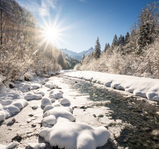Die Trettach im Schnee