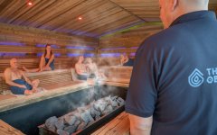 Aufguss in der Alpensauna