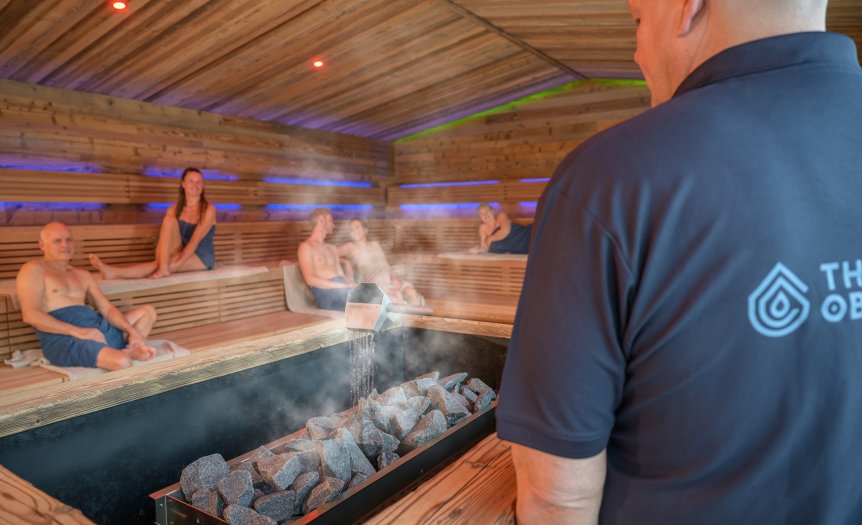 Aufguss in der Alpensauna