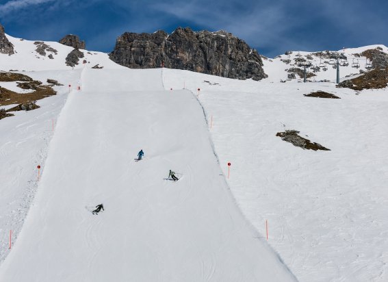 Geschwind die Piste hinab