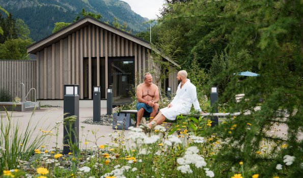 Pause im Saunagarten