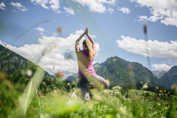 Yoga in den Wiesen