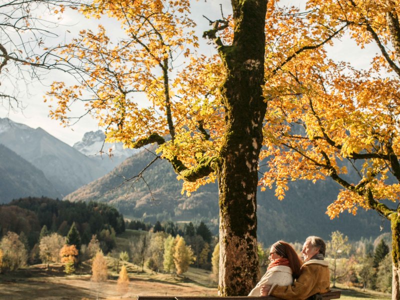 Pause auf der Ruhebank