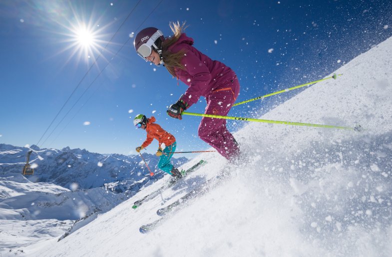 Gipfelabfahrt am Nebelhorn