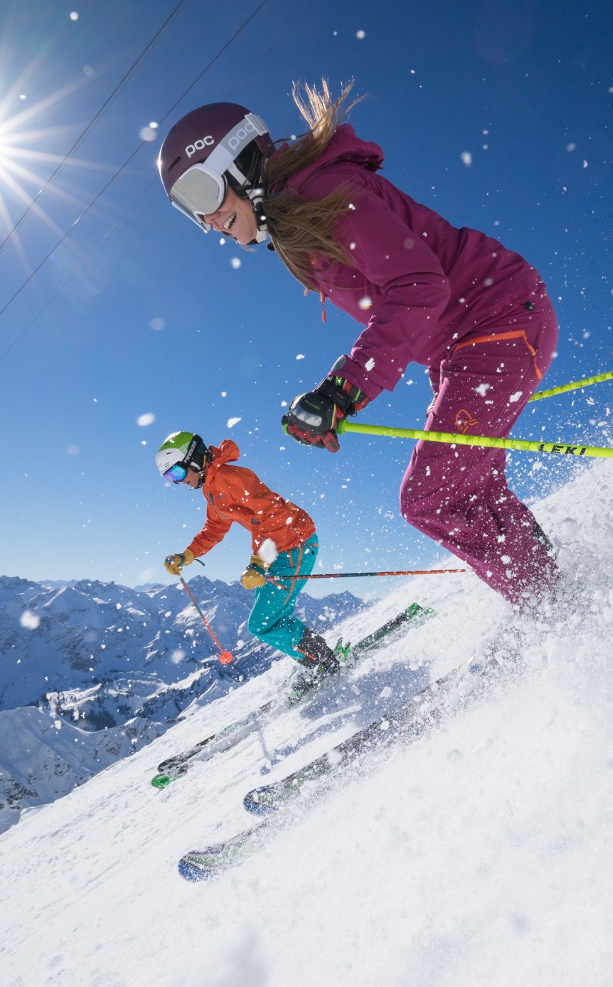 Gipfelabfahrt am Nebelhorn