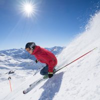Skifahrer am Nebelhorn