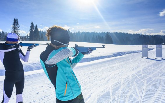 Konzentration am Biathlon-Schießstand