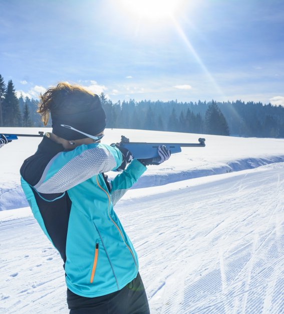 Konzentration am Biathlon-Schießstand