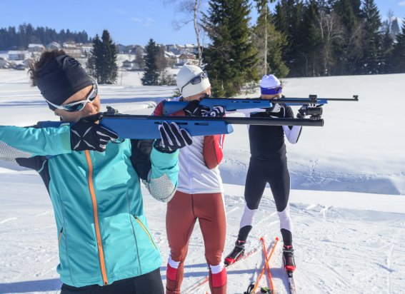 Gemeinsam beim Laser-Biathlon