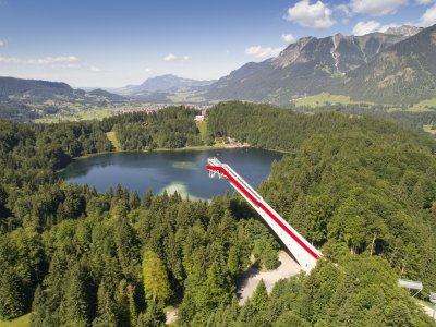 Schanze und See - Panoramablick auf Oberstdorf