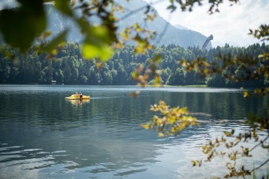 Tretbootfahren am Freibergsee