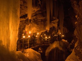 nächtliche Fackelwanderung in der Breitachklamm
