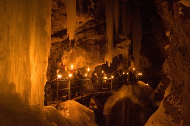 nächtliche Fackelwanderung in der Breitachklamm