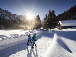 Winterwandern im Sonnenschein