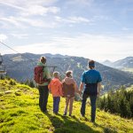 Wunderschöne Panoramaaussicht von der Bergstation am Riedbergerhorn auf 1.400 m.