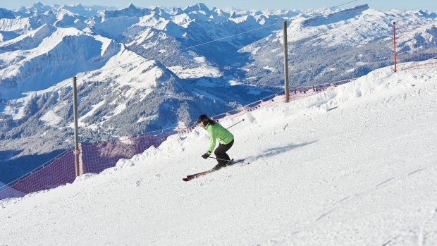 Skifahren vor Allgäuer Panorama