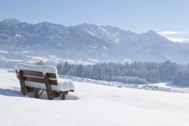 Verschneite Gipfel der Allgäuer Berglandschaft