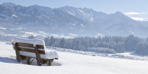 Verschneite Gipfel der Allgäuer Berglandschaft