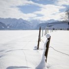 Unberührte Schneedecke in Oberstdorf im Allgäu
