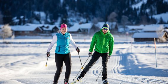 Die Langlauf Loipen im Allgäu sind bestens präpariert und abwechslungsreich. So können sowohl die Anfänger, als auch die Fortgeschrittene den Wintersport nach Ihrem Können ausüben.