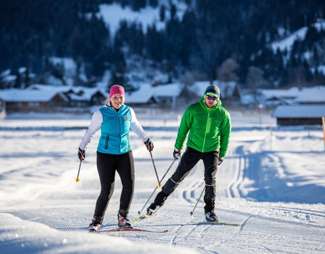 Die Langlauf Loipen im Allgäu sind bestens präpariert und abwechslungsreich. So können sowohl die Anfänger, als auch die Fortgeschrittene den Wintersport nach Ihrem Können ausüben.